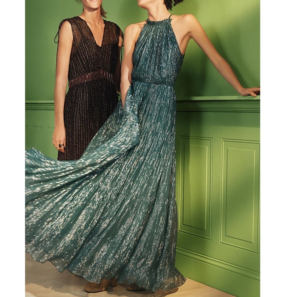 Anthropologie Celestial Halter Gown L